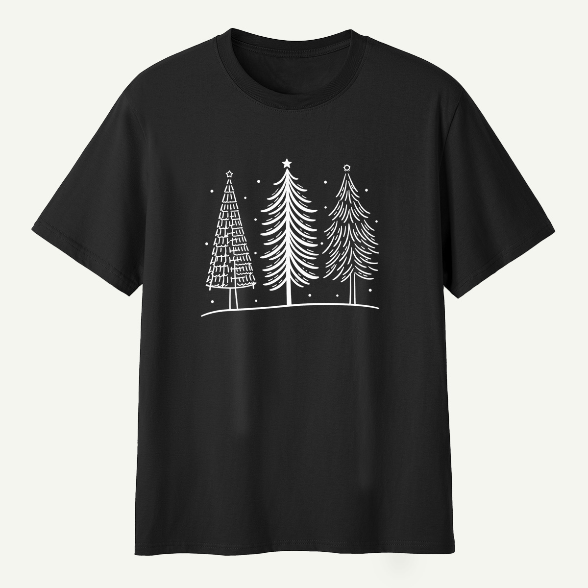 Hand Drawn Winter Christmas Tree Trio T-Shirt