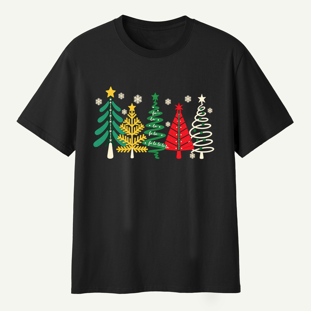 Retro Colorful Christmas Tree Collection T-Shirt