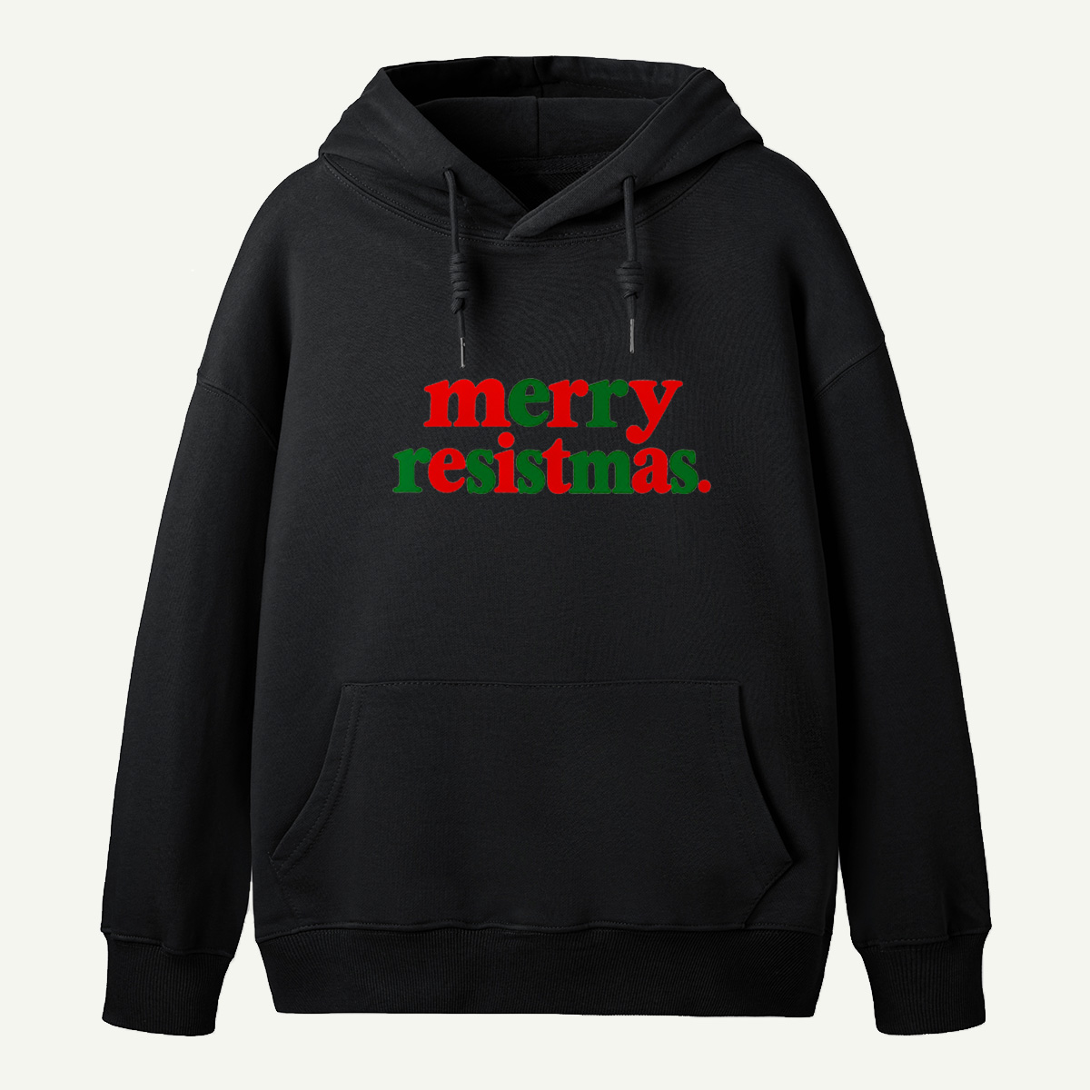 Merry Resistmas Minimalist Red And Green Holiday Typography Hoodie