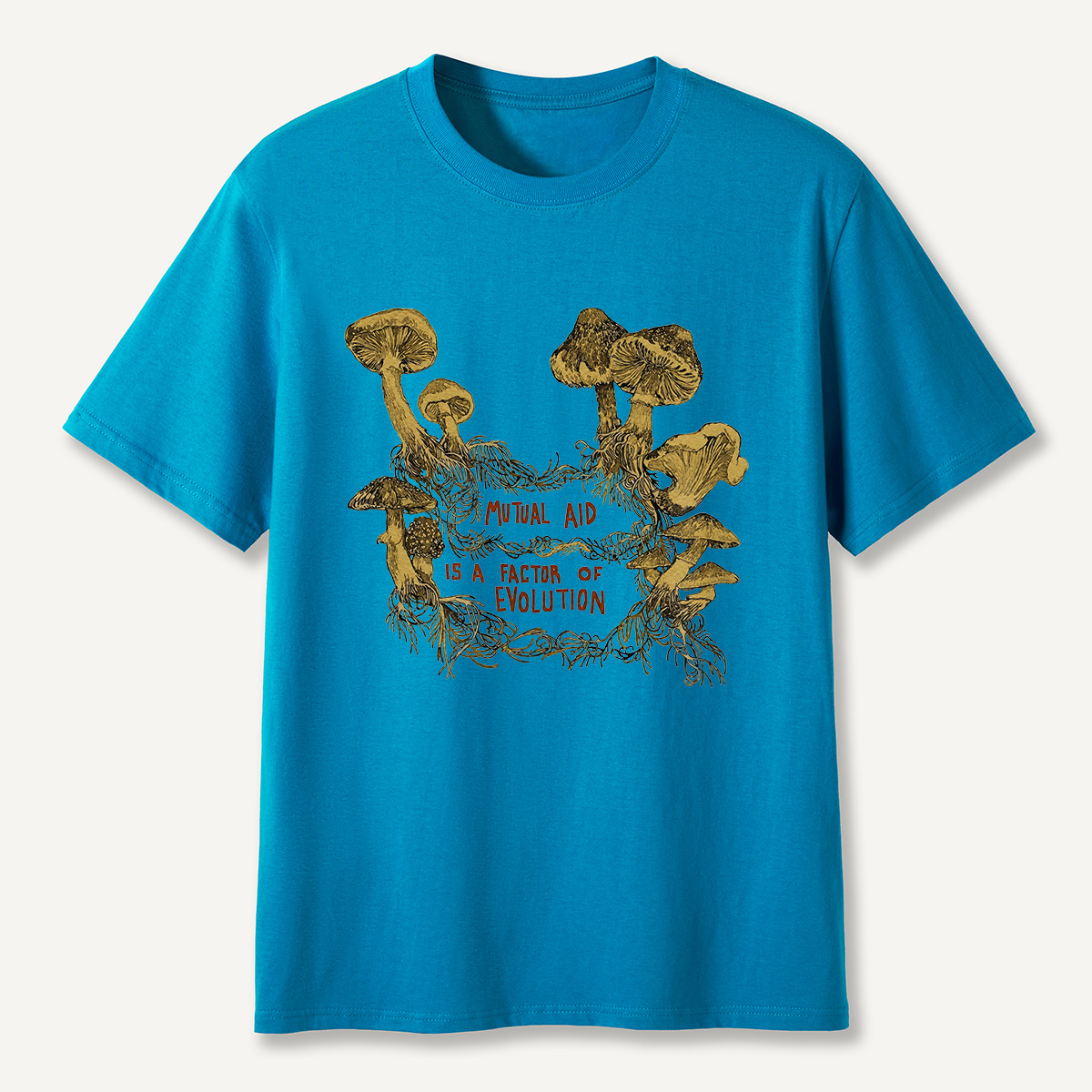 Mutual Aid Mushroom Evolution T-Shirt