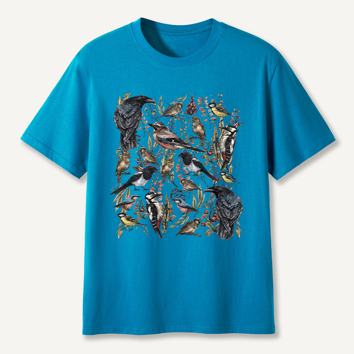 Vintage Wild Birds Botanical T-Shirt