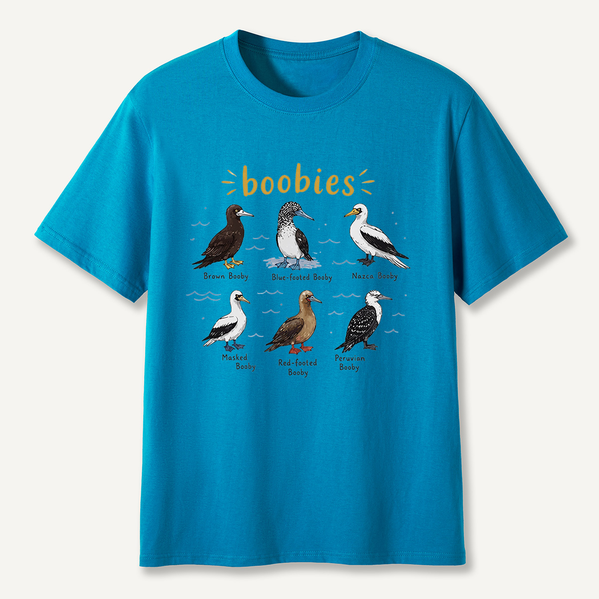 MDCTBYWY26072002 Boobies Bird Species Guide T-Shirt