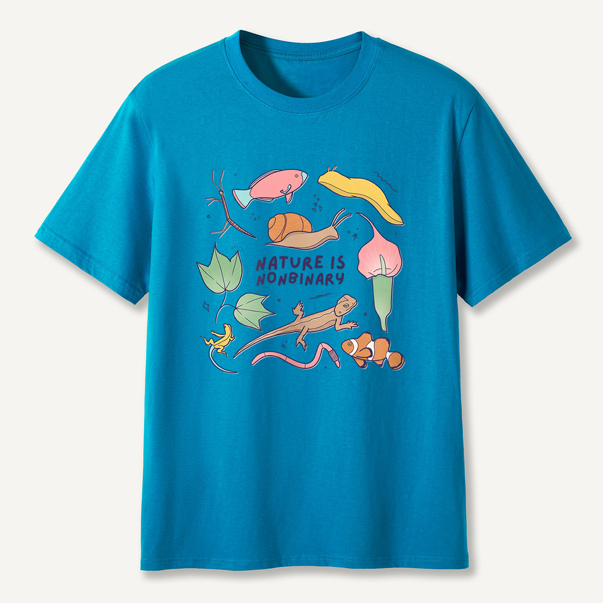 MDCTBYWY26072405 Nature is Nonbinary T-Shirt