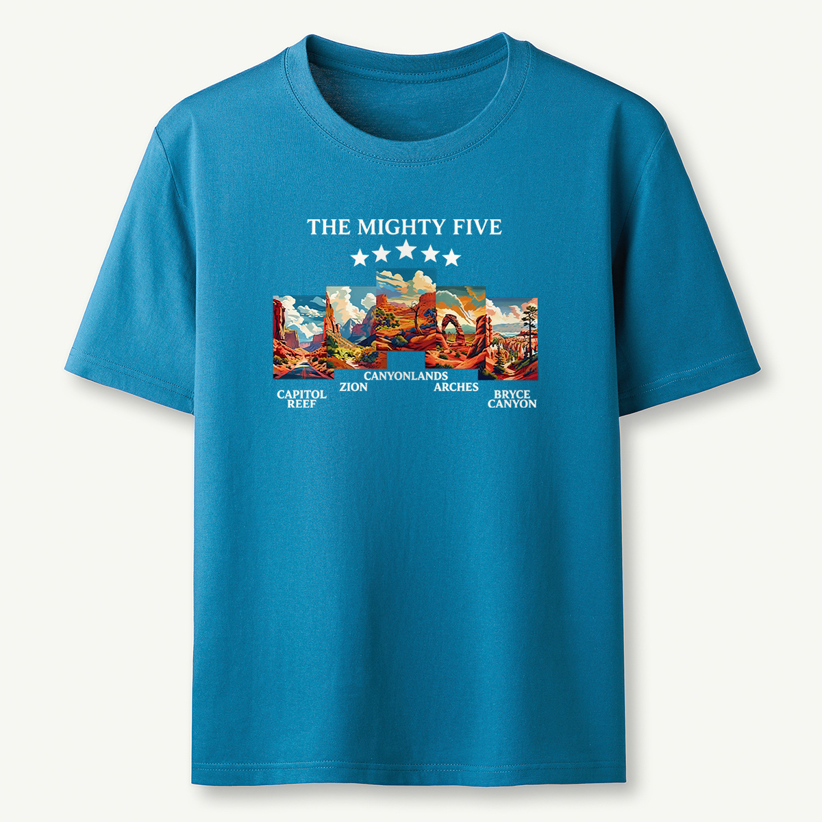 Vintage Moab Utah Souvenir Big 5 Mighty Five 1 National Park T-Shirt