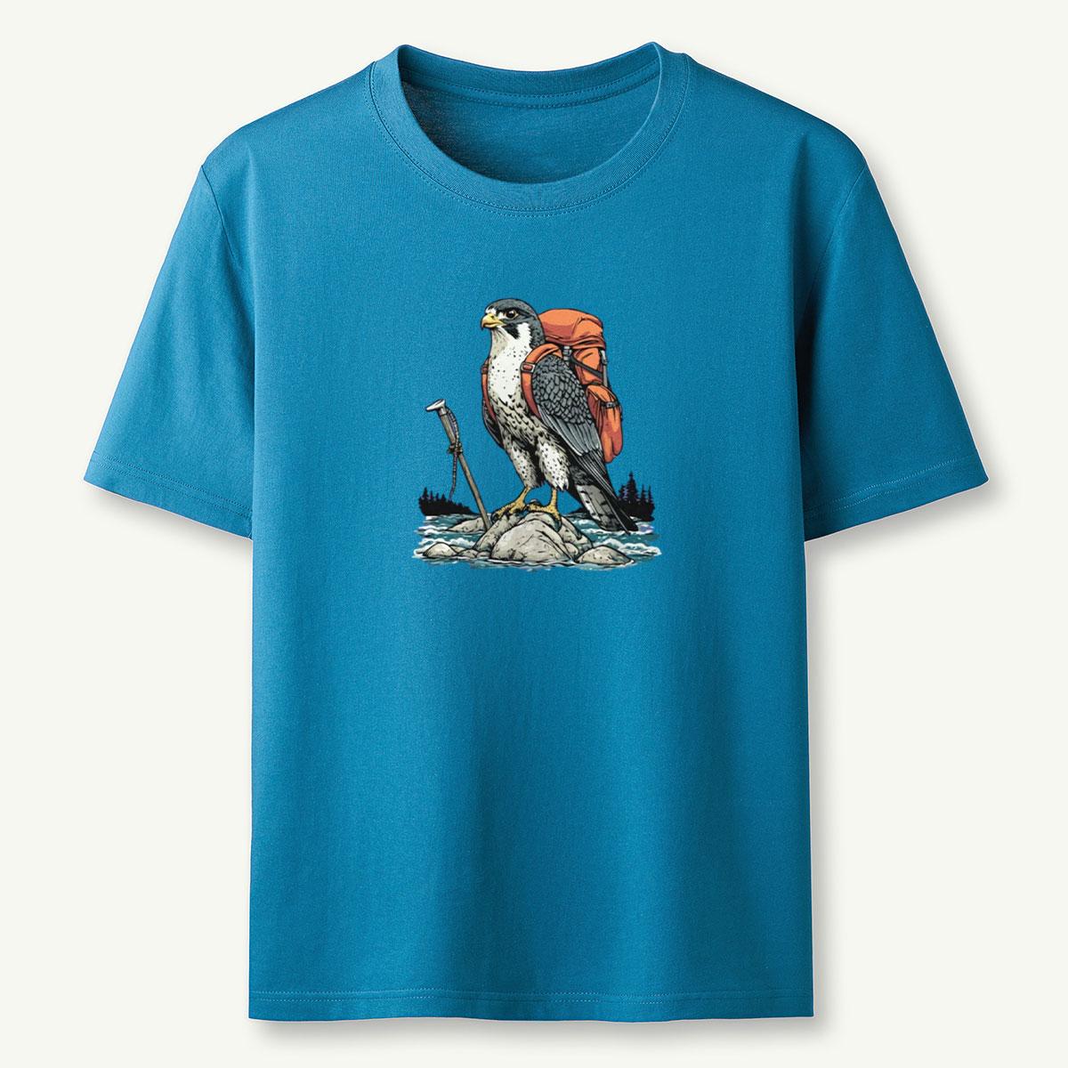 Falcon On River Backpacker T-Shirt