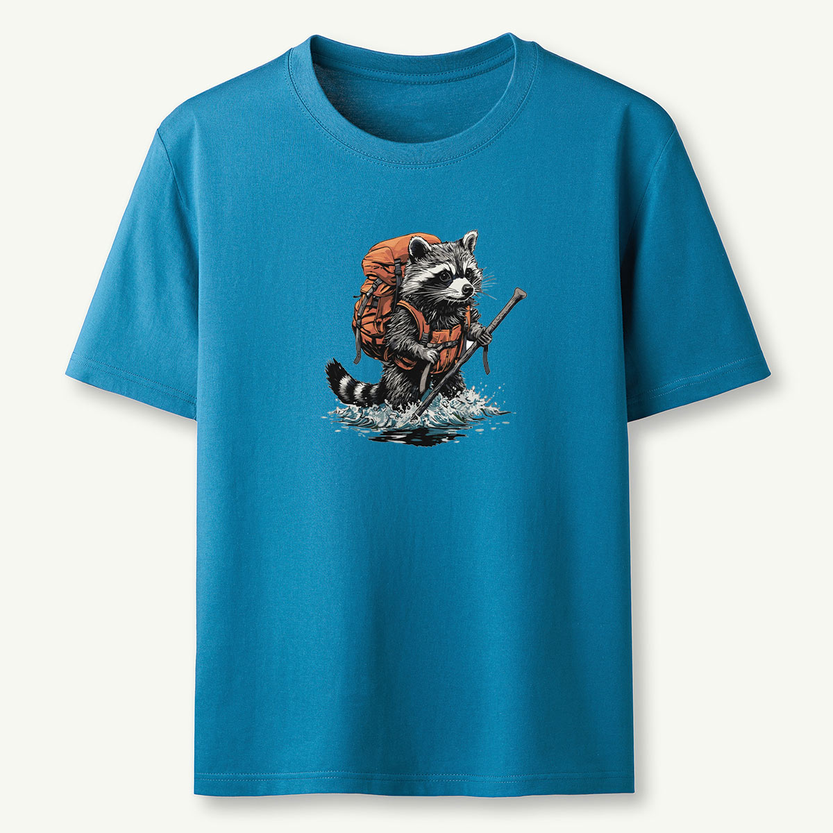 Raccoon Fording River Backpacker T-Shirt