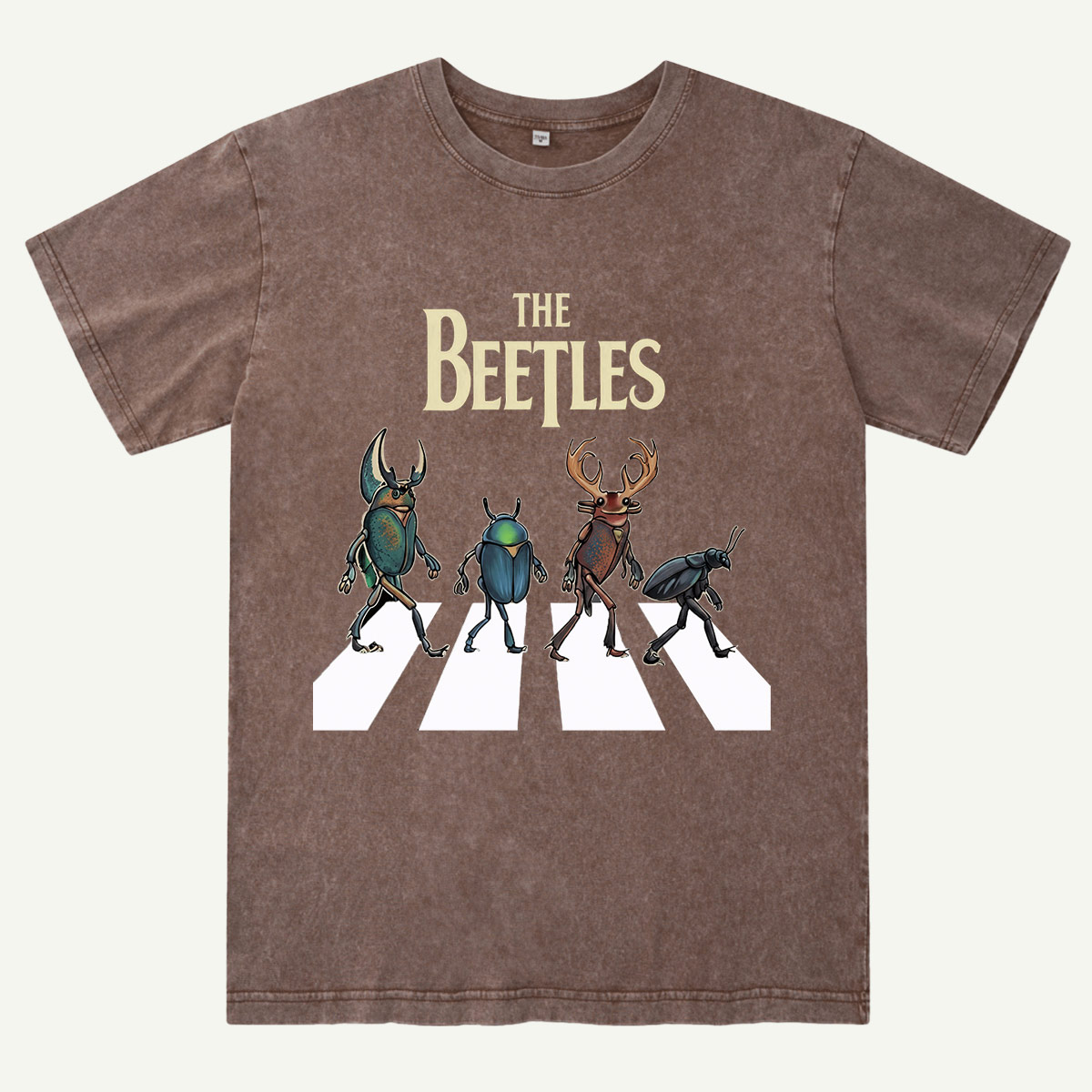 The Beetles Funny Insect Band Washed T-Shirt