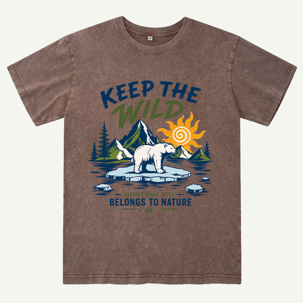 Keep the Wild Outdoor Adventure Wild Arctic Bear Washed T-Shirt