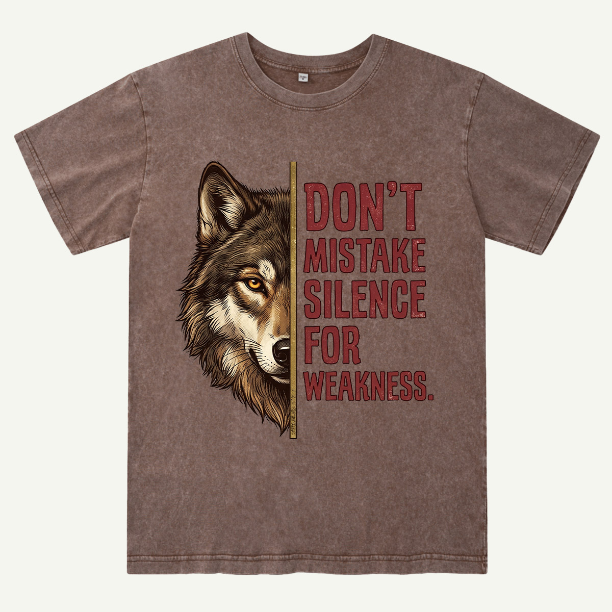 Predator Wolf Face Washed T-Shirt
