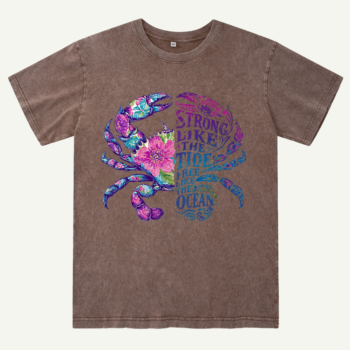 Strong Like the Tide Crab Ocean Washed T-Shirt