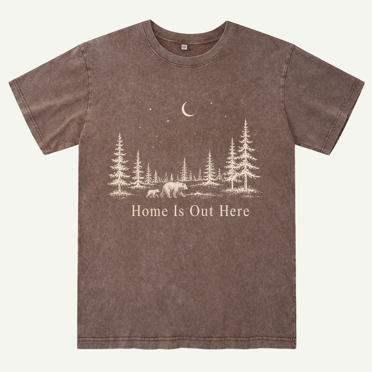 Home Is Out Here Bear Forest Washed T-Shirt