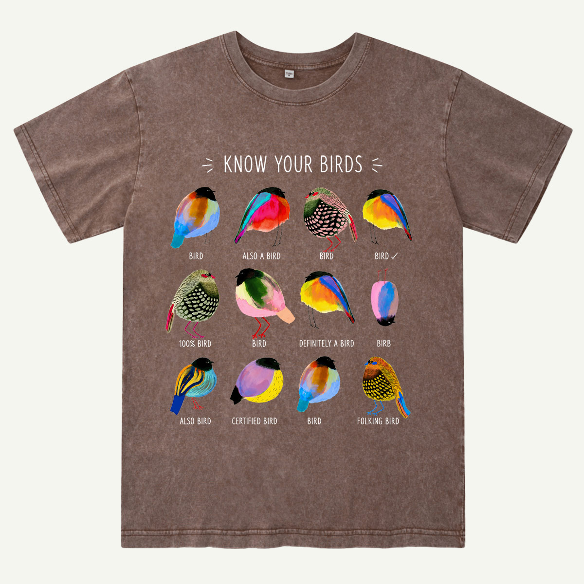 Colorful Bird Guide Washed T-Shirt