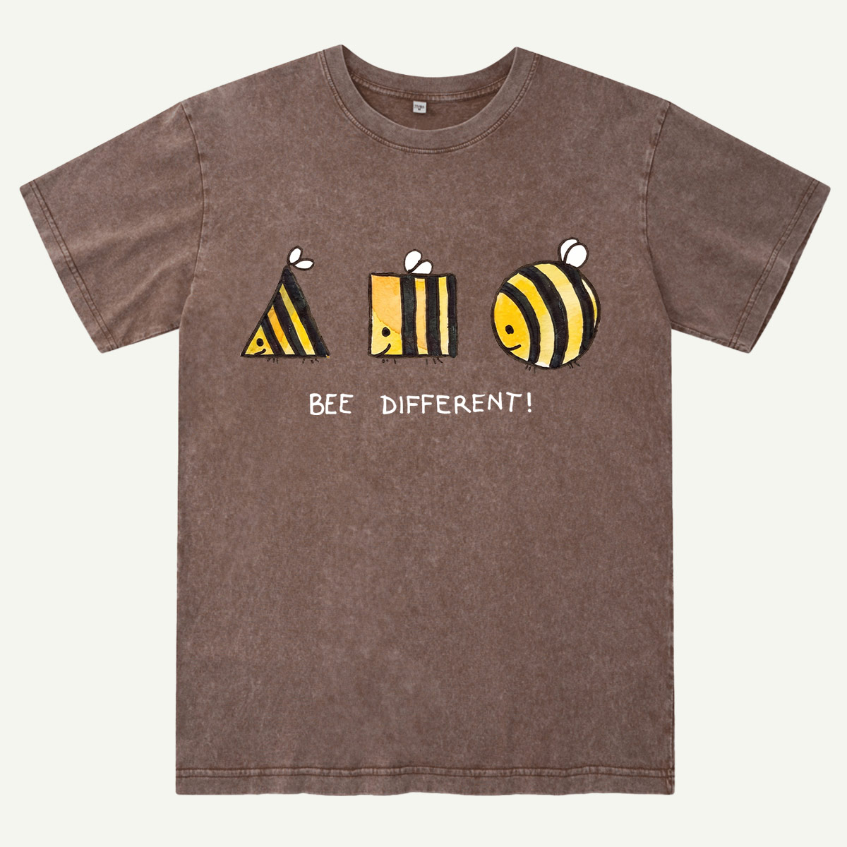 Bee Different Cute Bumblebee Washed T-Shirt
