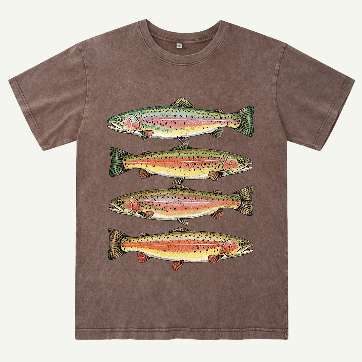 Rainbow Trout Fishing Washed T-Shirt