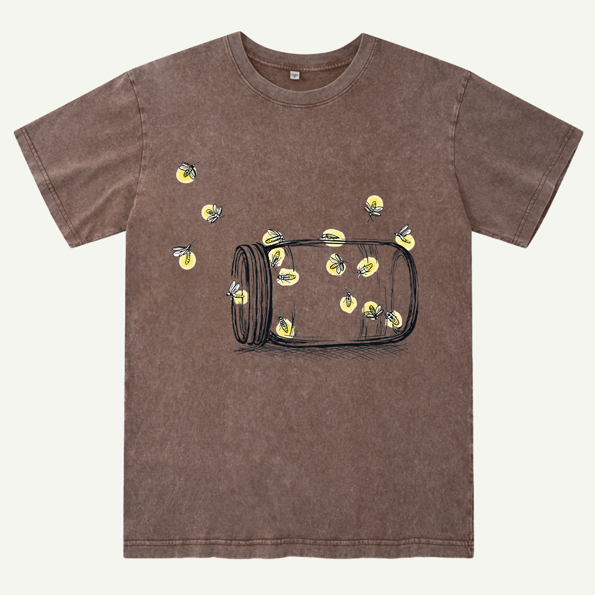 Summer Fireflies in a Jar Washed T-Shirt