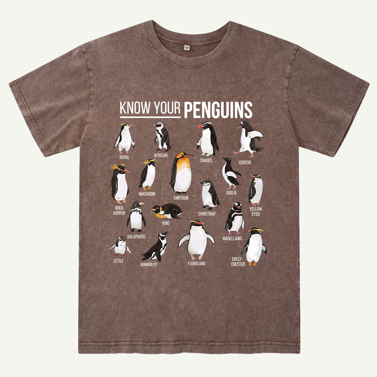 Know Your Penguins Washed T-Shirt
