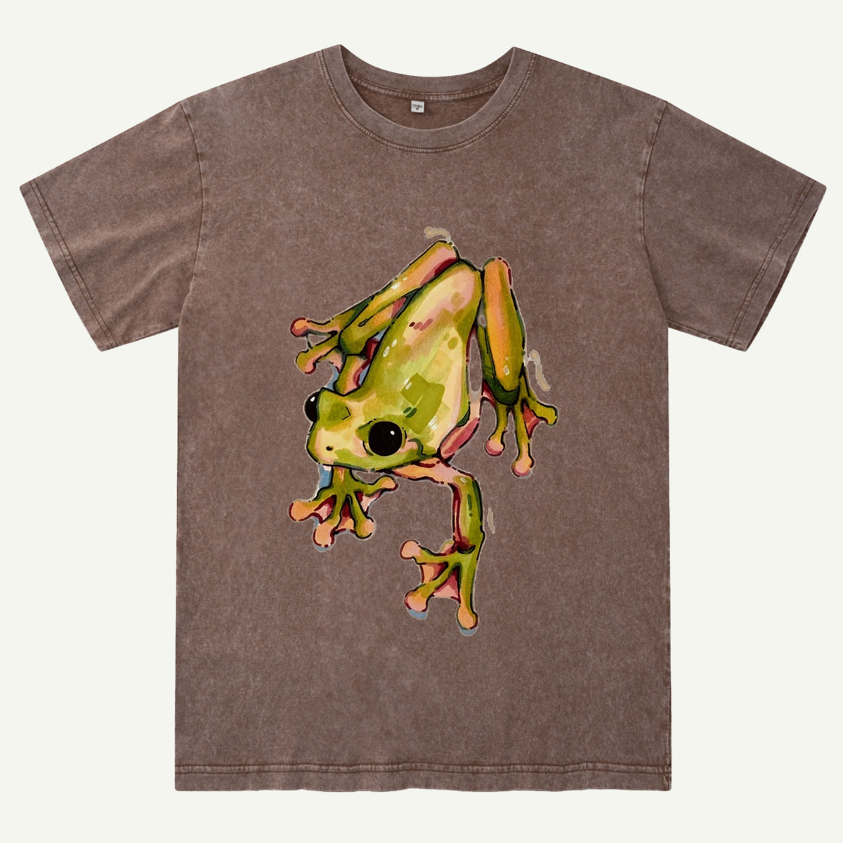 Watercolor Tree Frog Washed T-Shirt