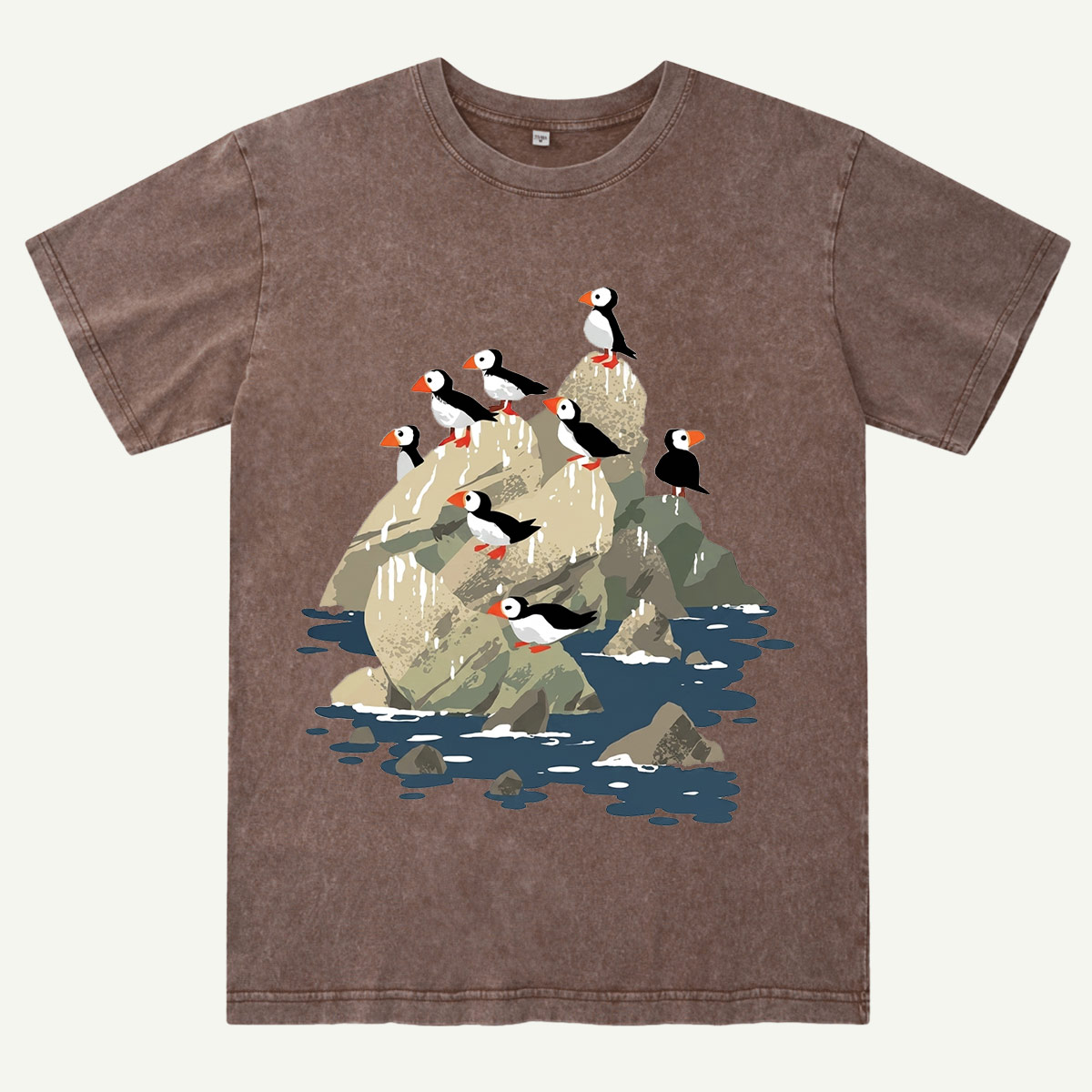 Coastal Wildlife Ocean Bird Washed T-Shirt
