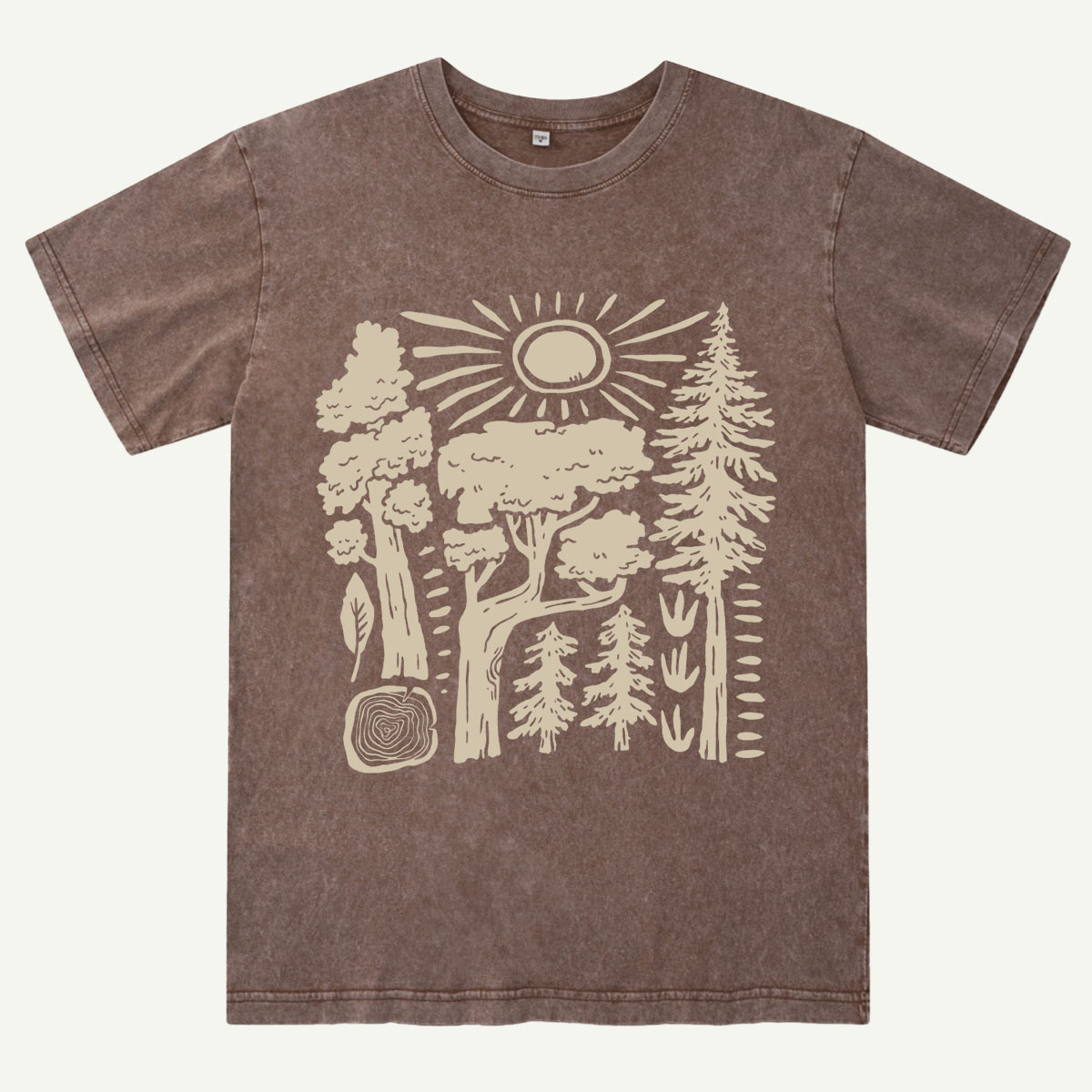 Minimalist Forest Sunrise Washed T-Shirt
