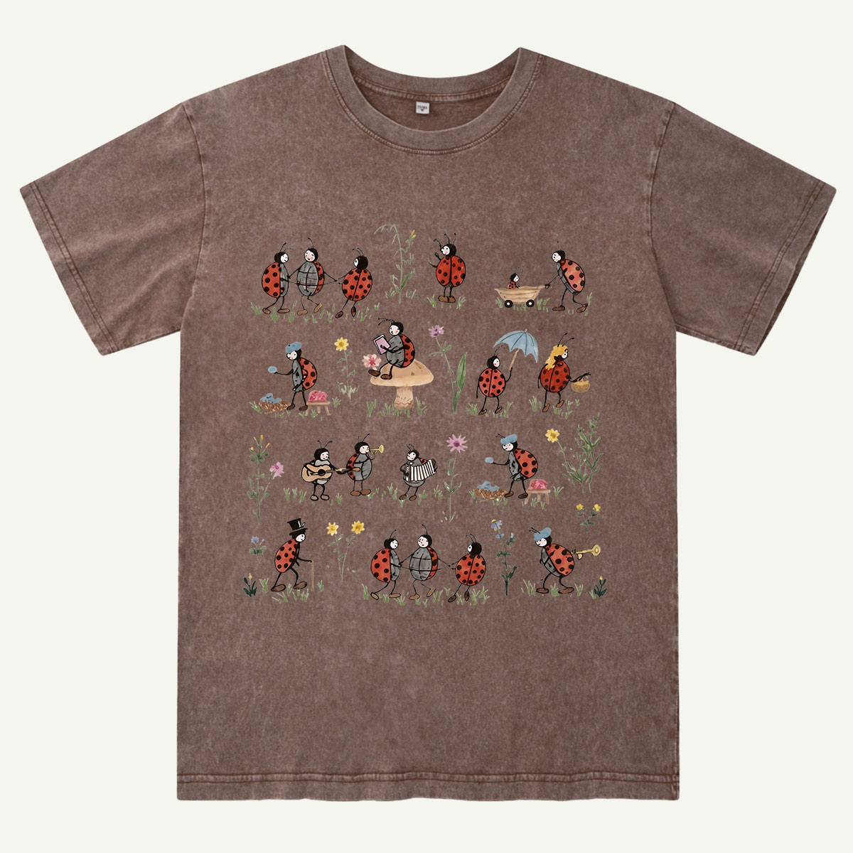 Ladybug and Flower Washed T-Shirt