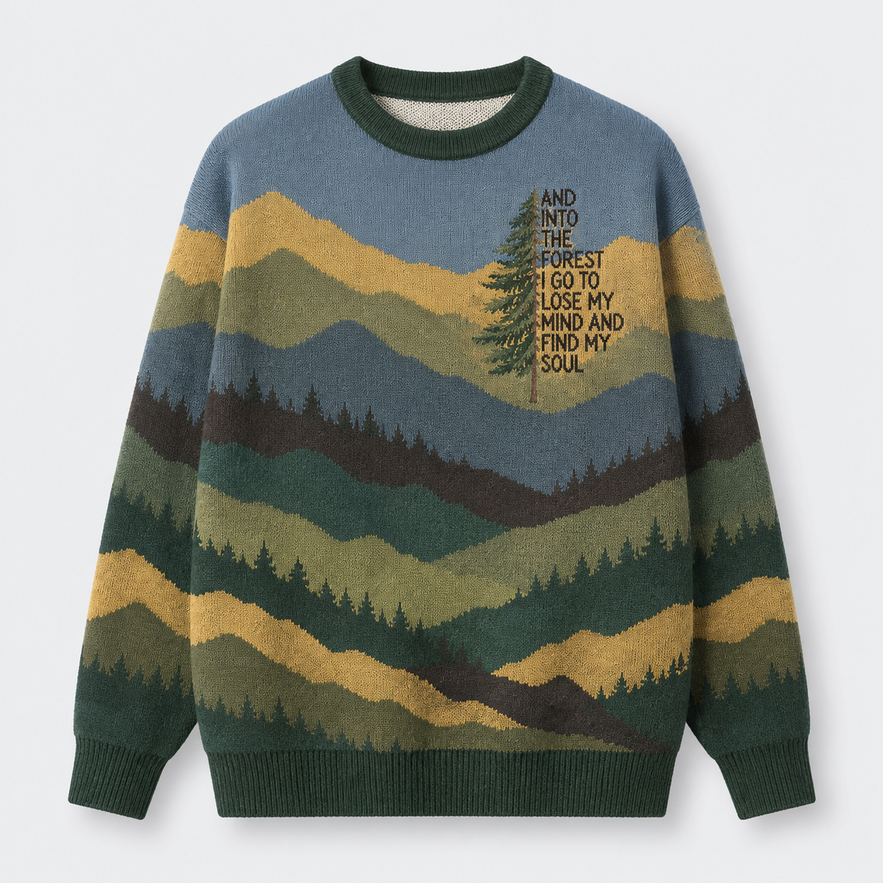 Into the Forest Tree Fuzzy Fleece Sweatshirt