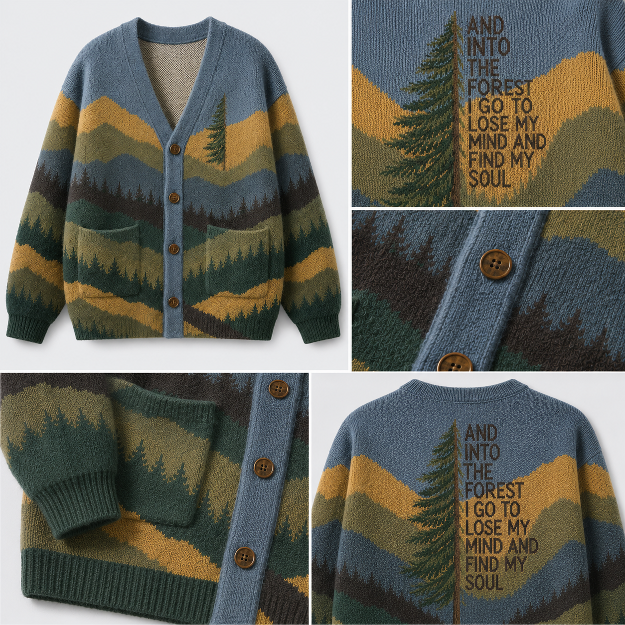 Into the Forest Tree Ugly Cardigan Sweaters