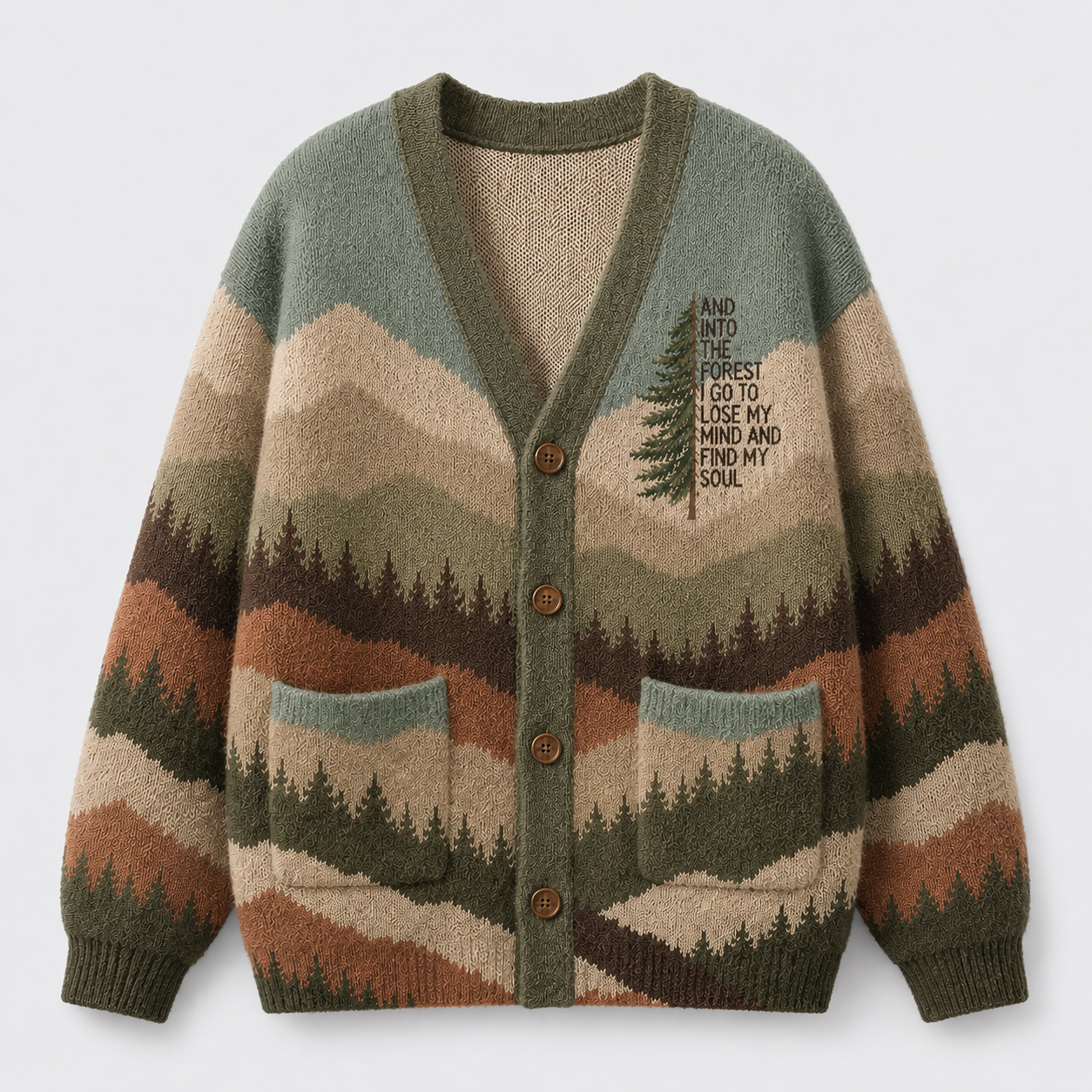 Into the Forest Tree Ugly Cardigan Sweaters
