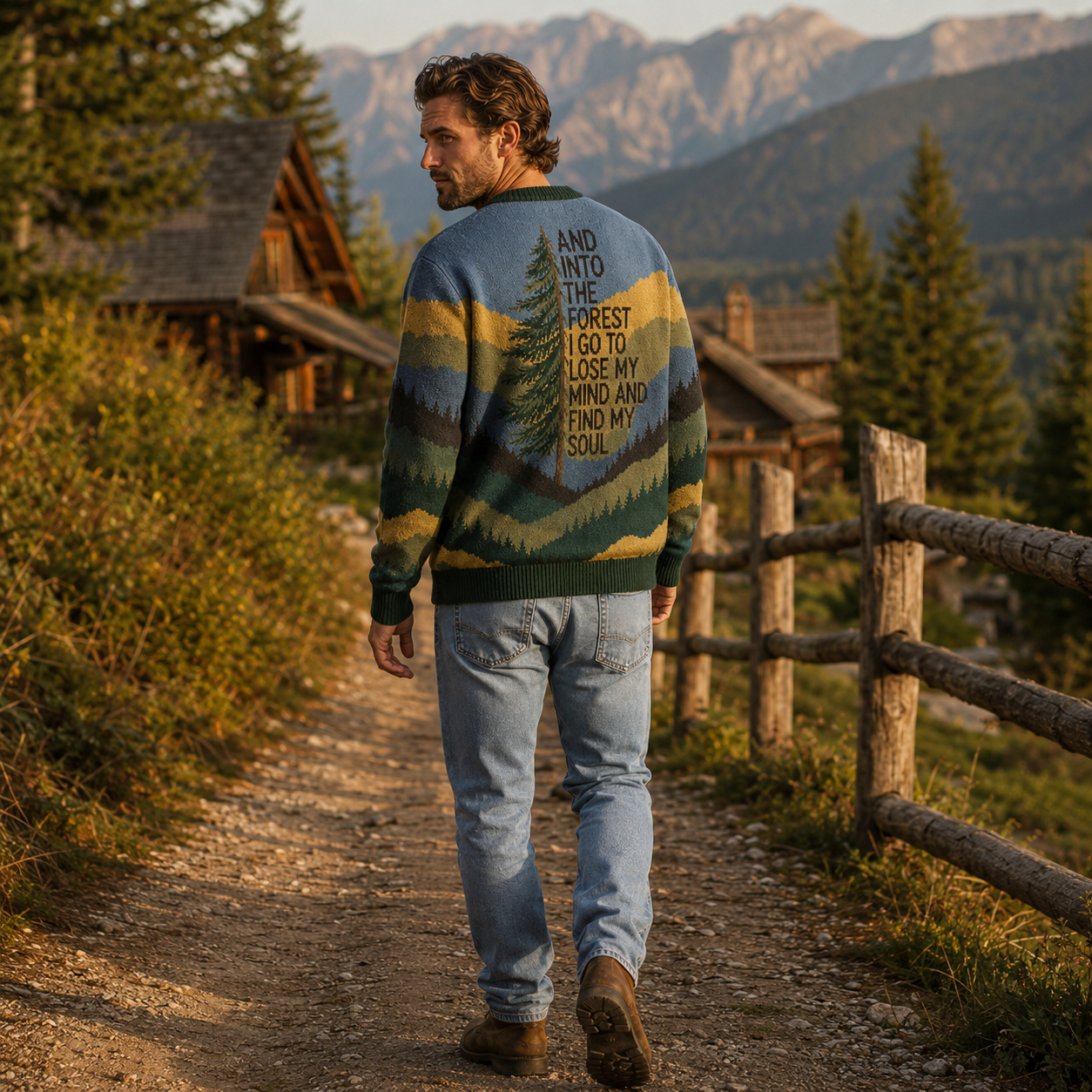 Into the Forest Tree Fuzzy Fleece Sweatshirt