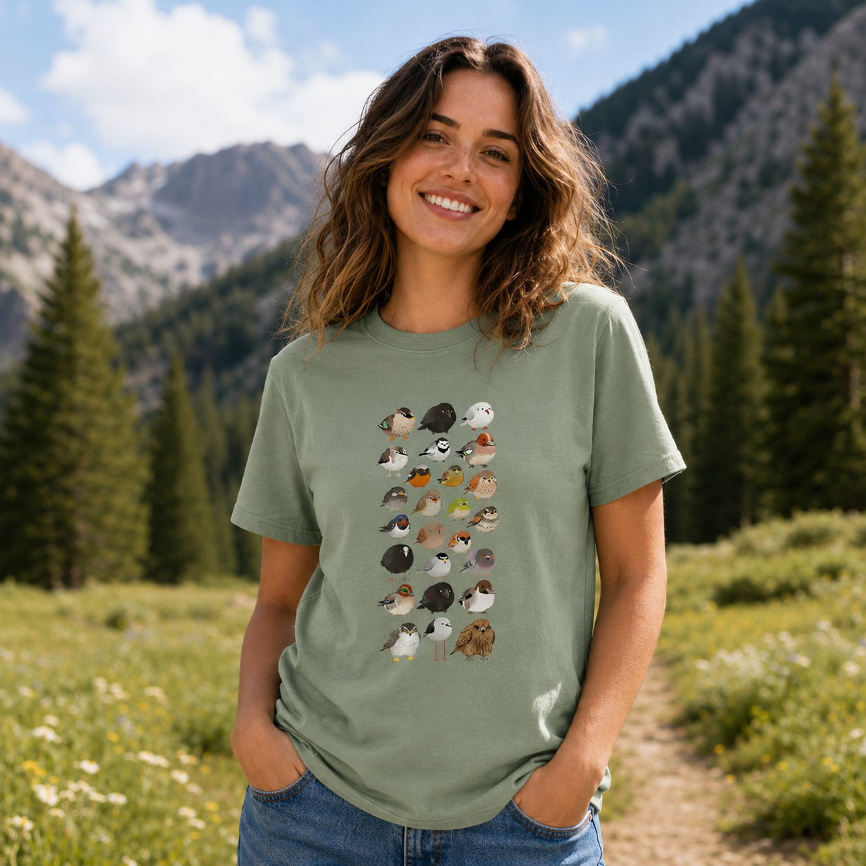 Bird Species Illustration T-Shirt