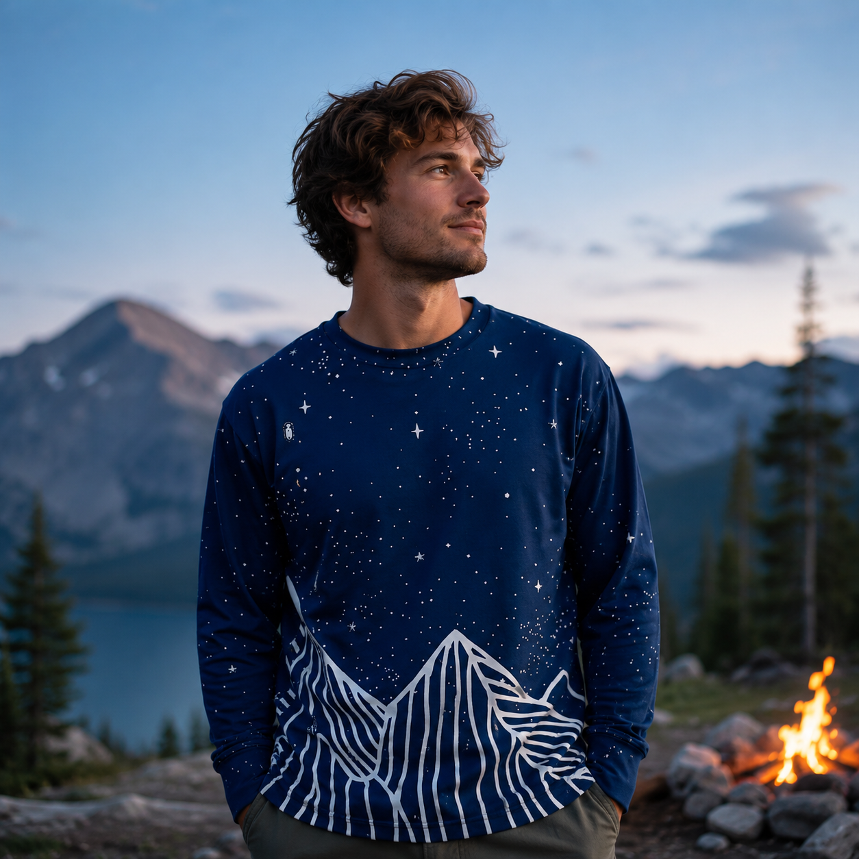 Alpine Etching Premium Cotton Long Sleeves