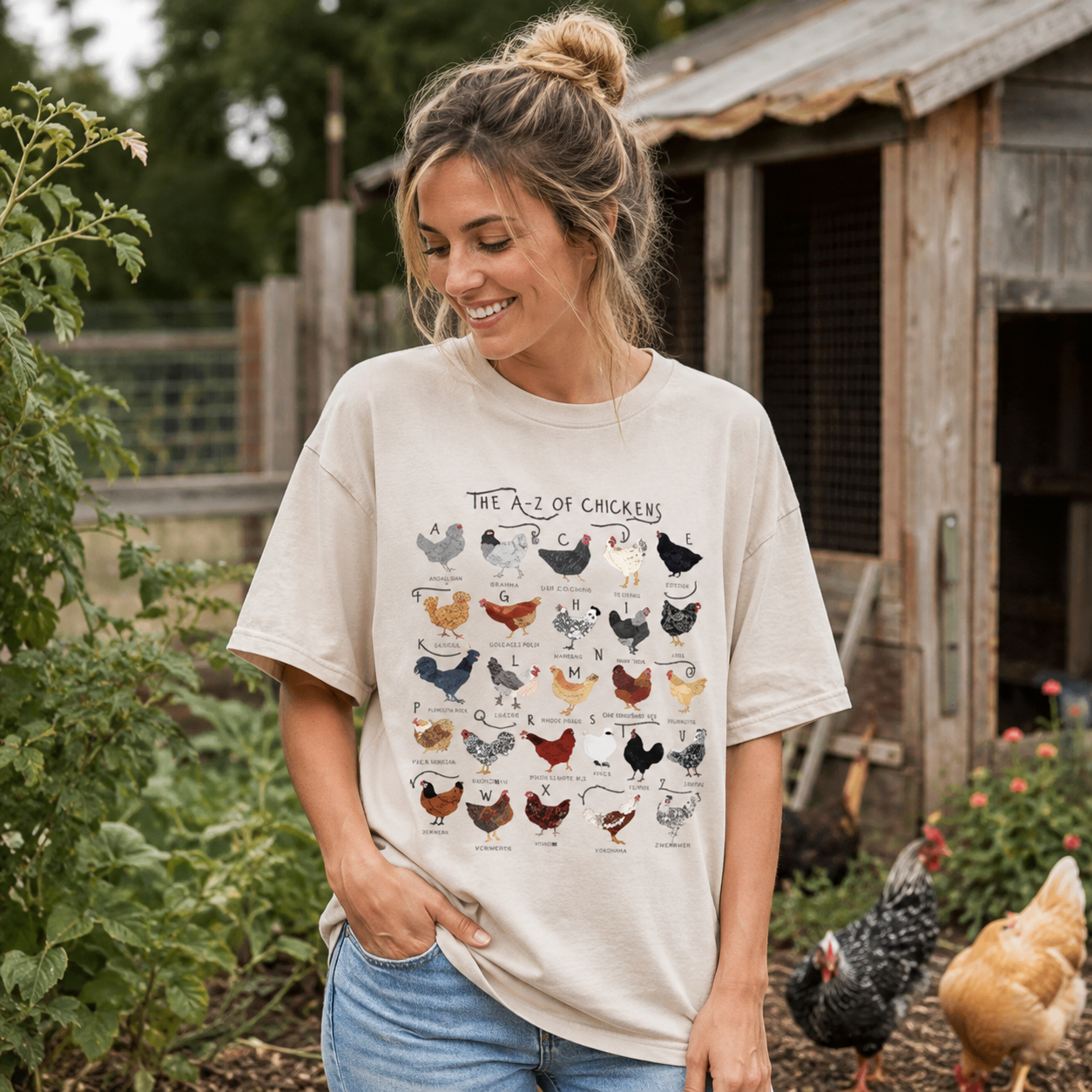 The Chicken Alphabet Washed T-Shirt