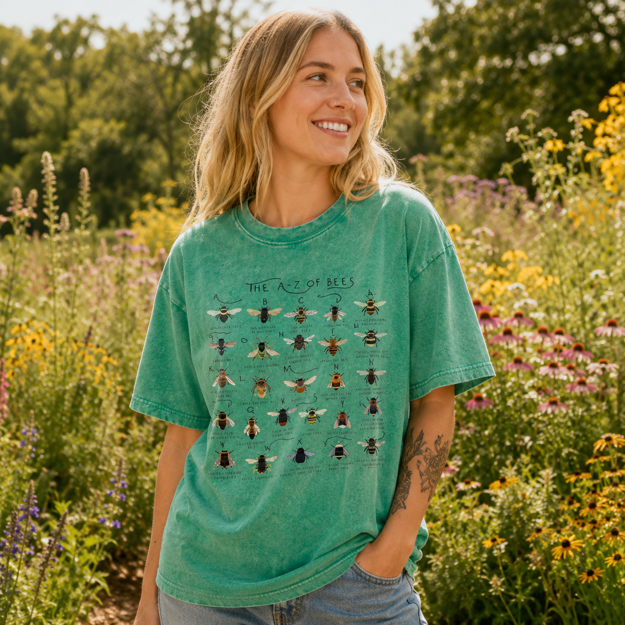 The Bee Alphabet Washed T-Shirt