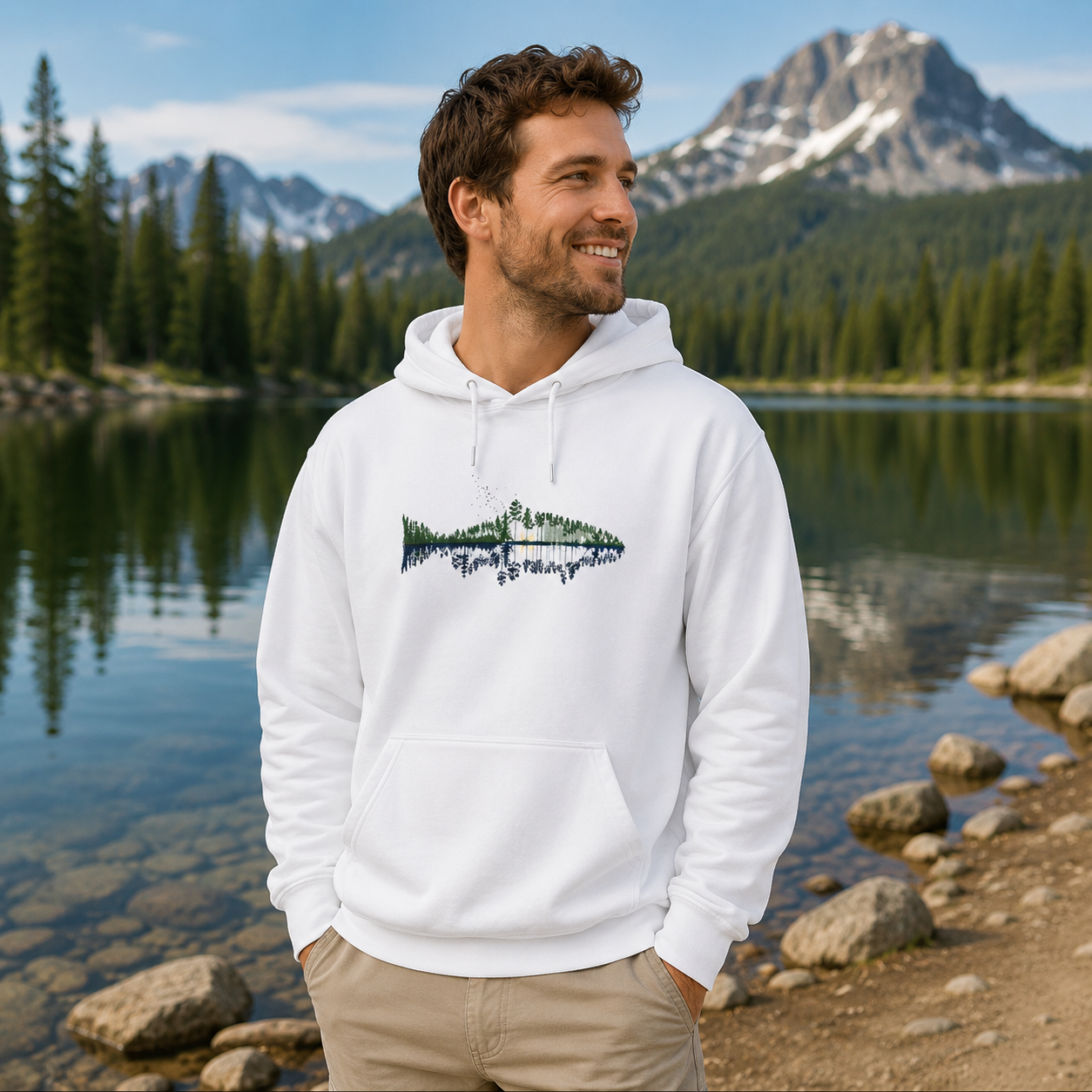 Fishscape Moonlit Forest Hoodie