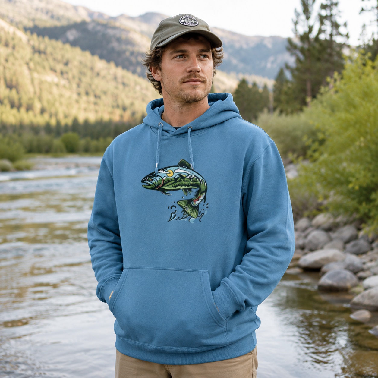 Mountain Moon Inside The Trout Hoodie