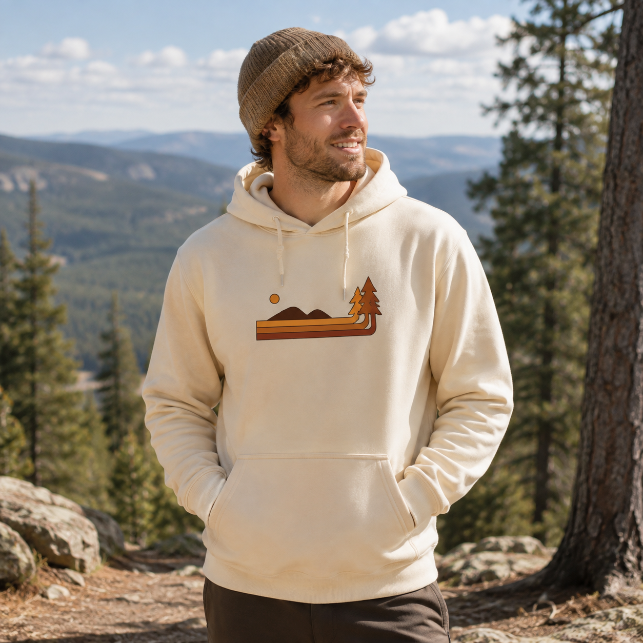 Sun Over Hills And Pines Hoodie
