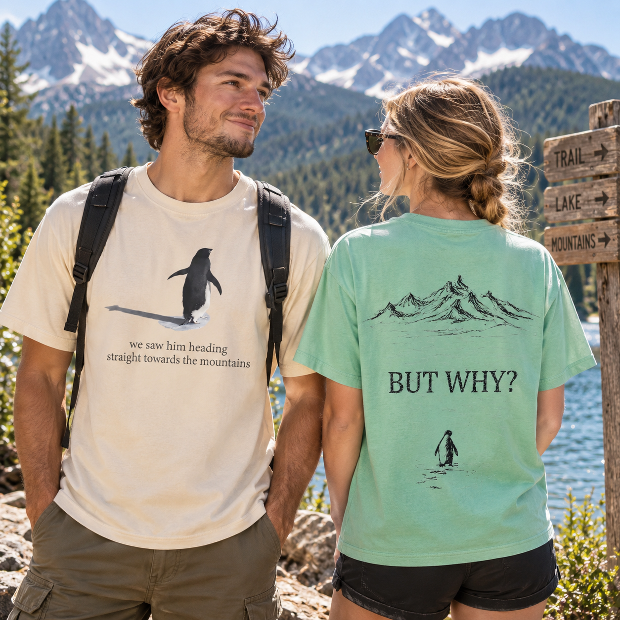 But Why Penguin Mountain Journey T-Shirt