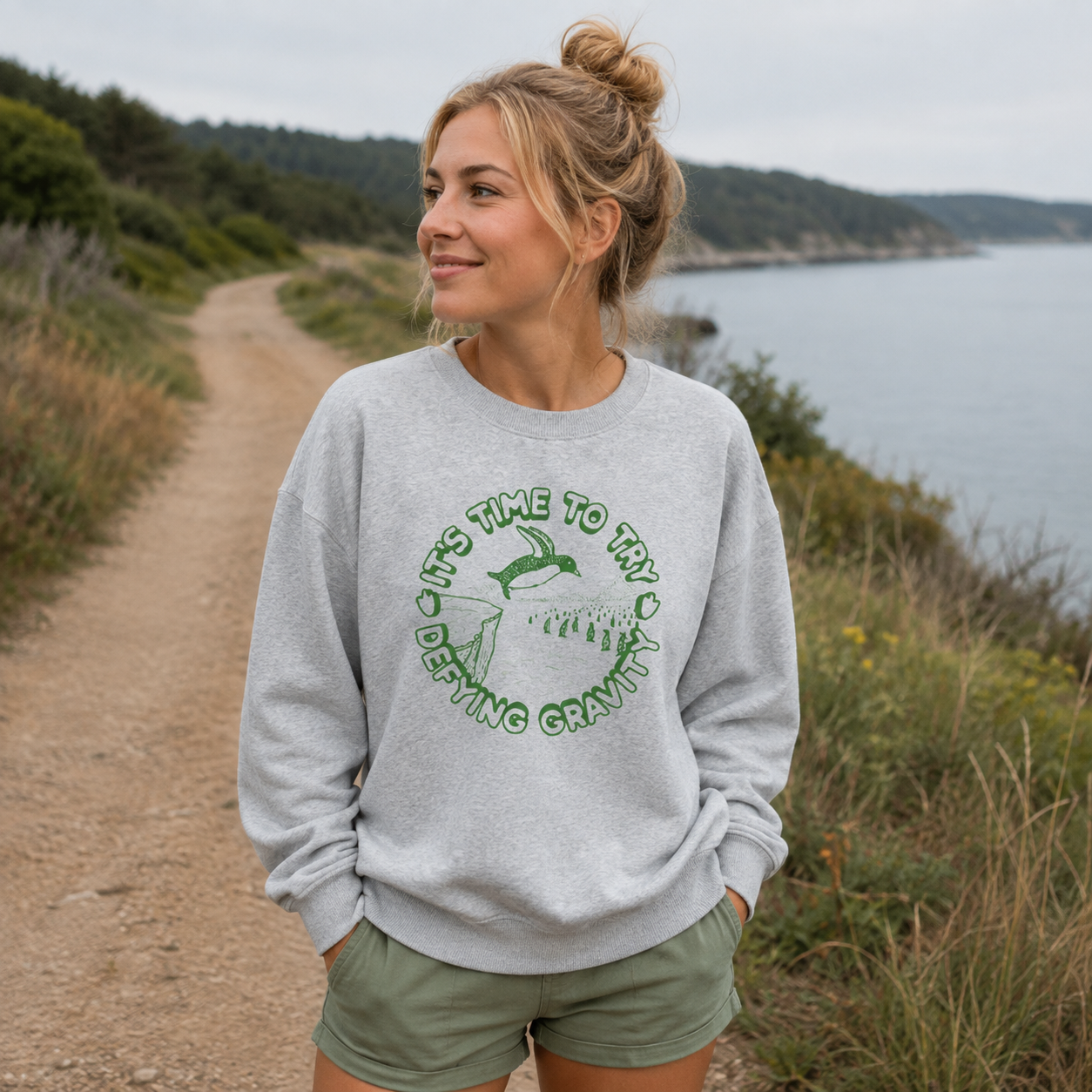 Its Time To Try Defying Gravity Whale Leap Sweatshirts
