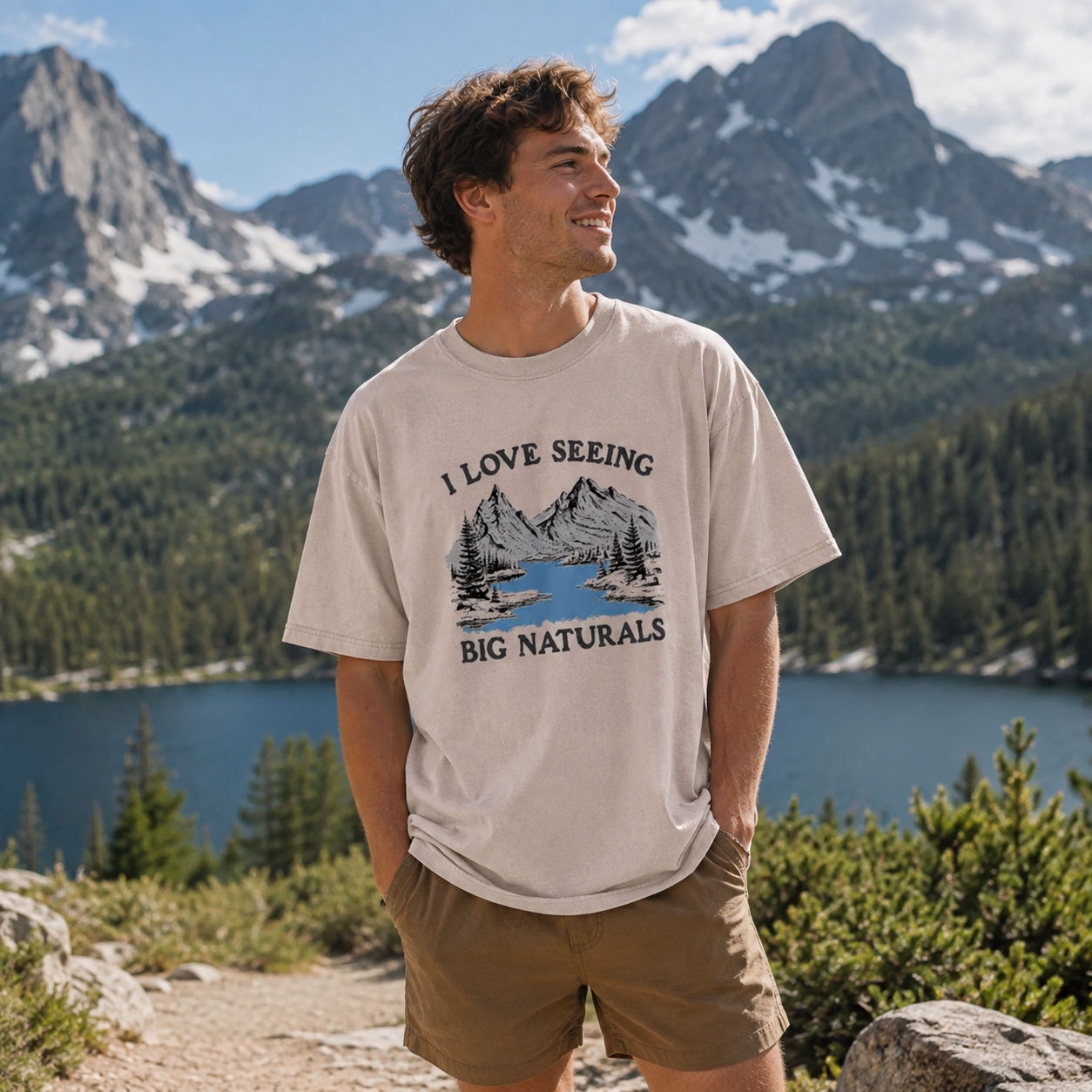 Big Naturals Mountain View Washed T-Shirt