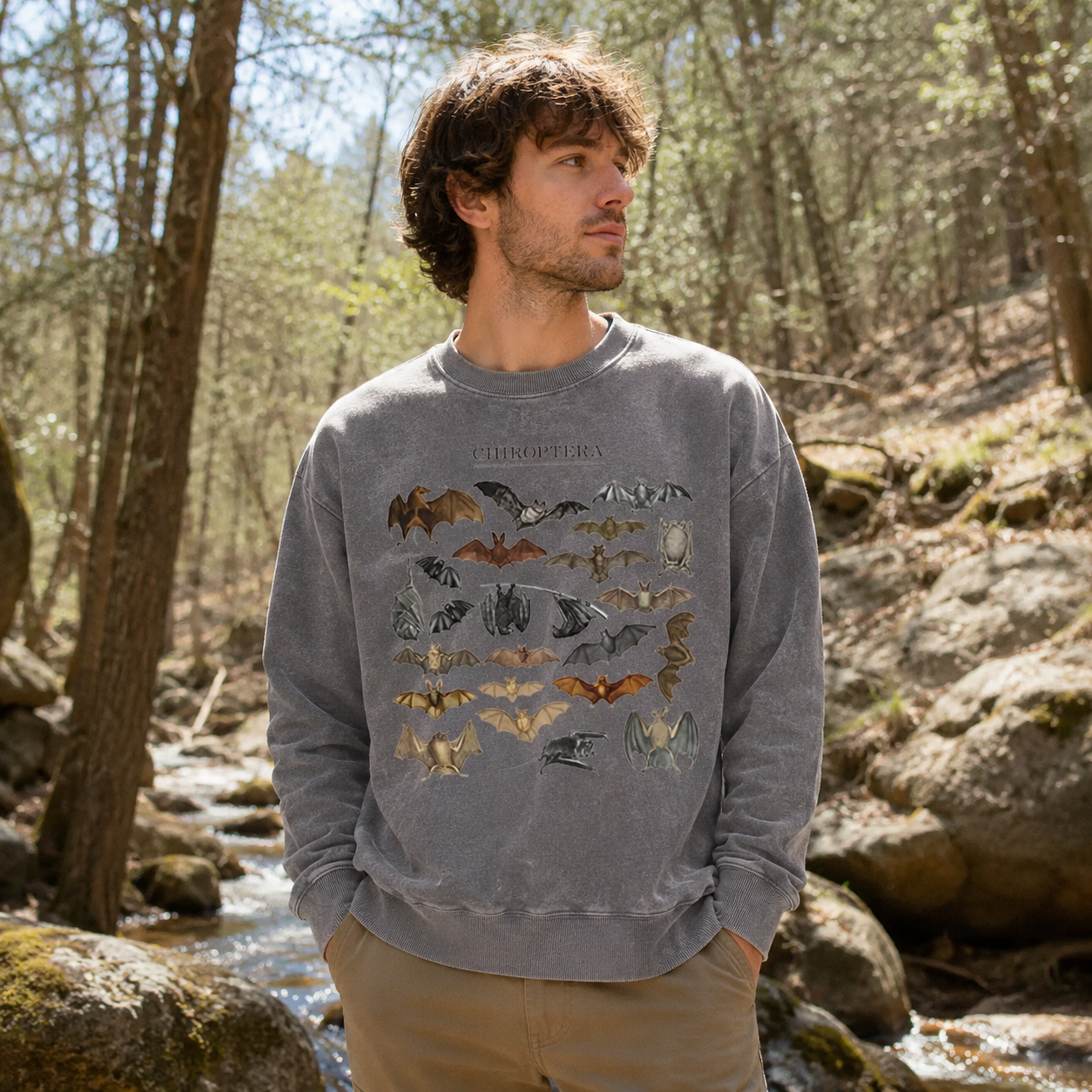 Chiroptera Bat Species Washed Sweatshirts