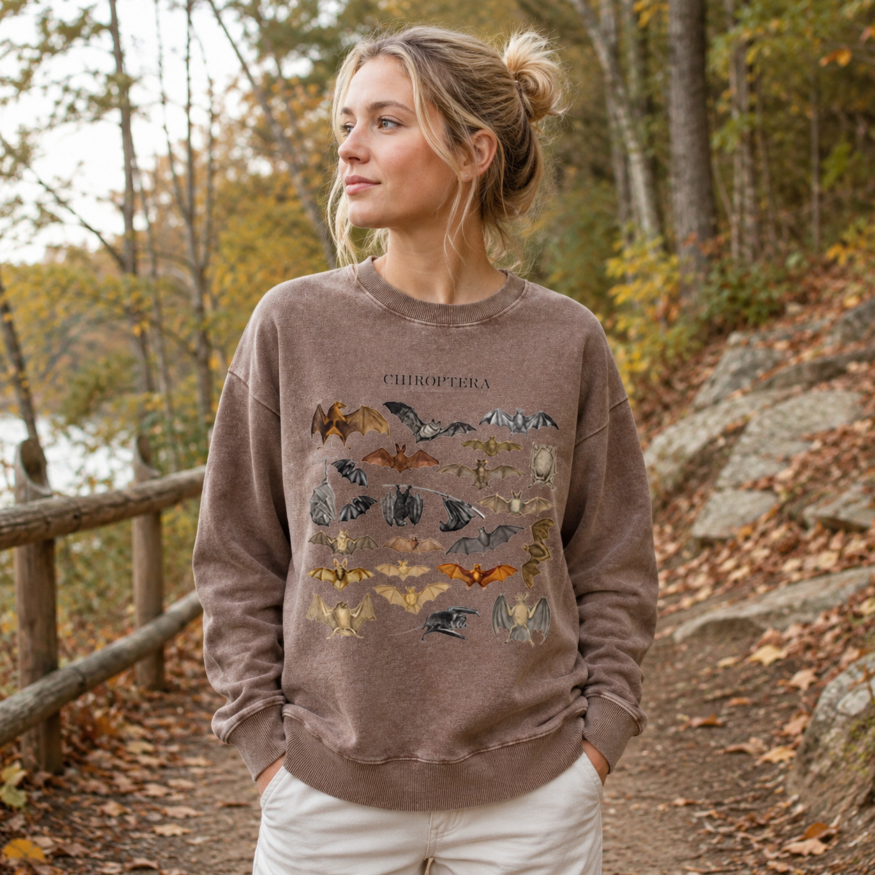 Chiroptera Bat Species Washed Sweatshirts