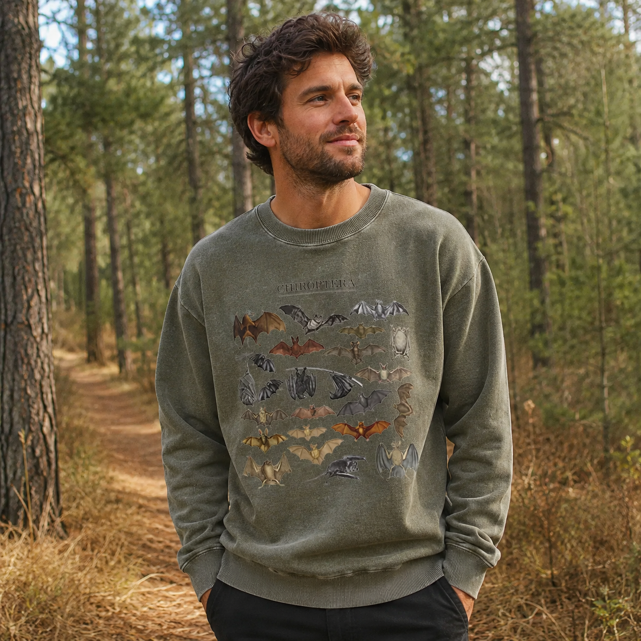 Chiroptera Bat Species Washed Sweatshirts