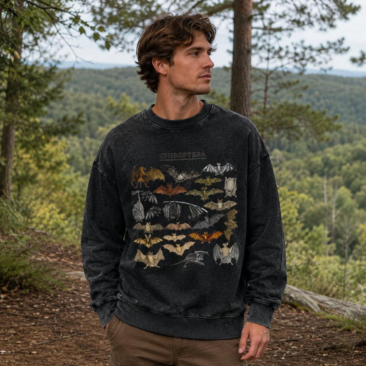 Chiroptera Bat Species Washed Sweatshirts