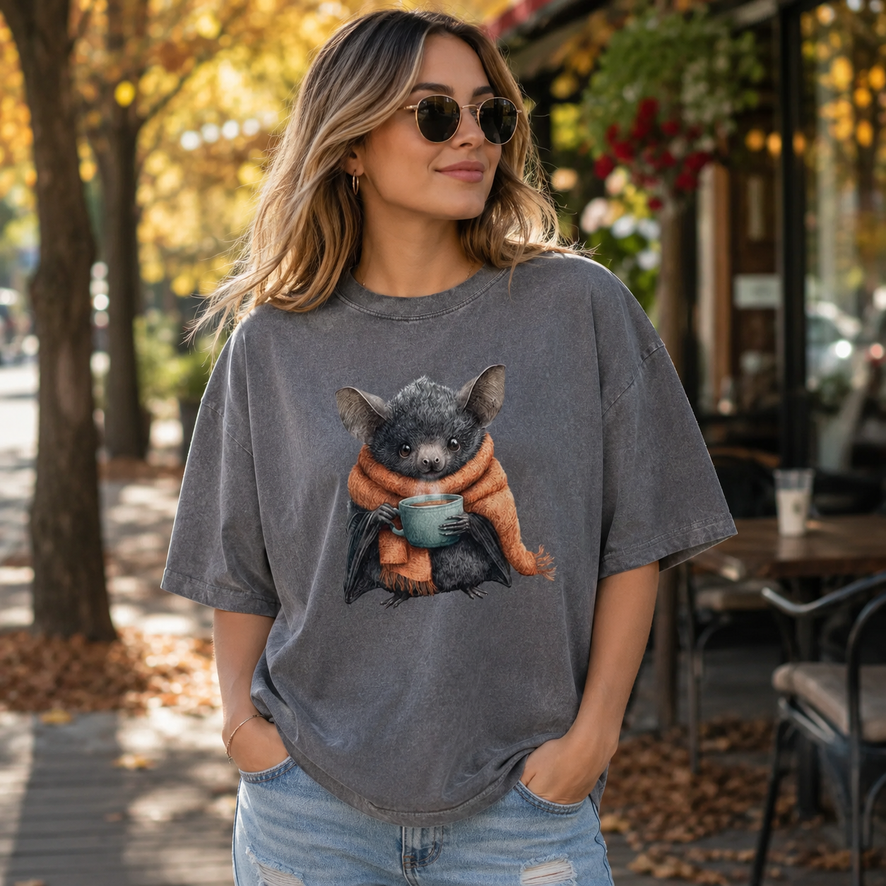 Coffee Before Cave Time Washed T-Shirt