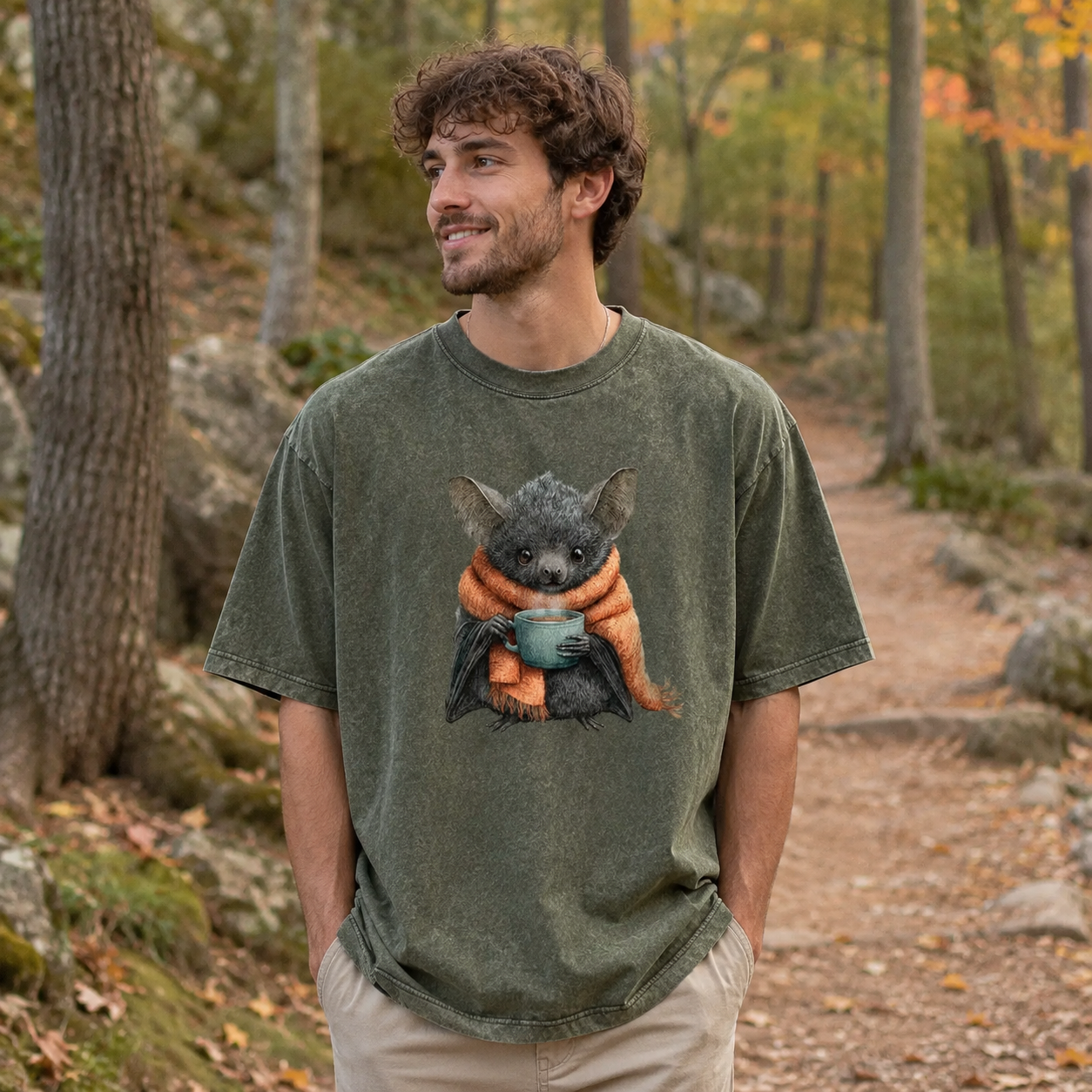 Coffee Before Cave Time Washed T-Shirt