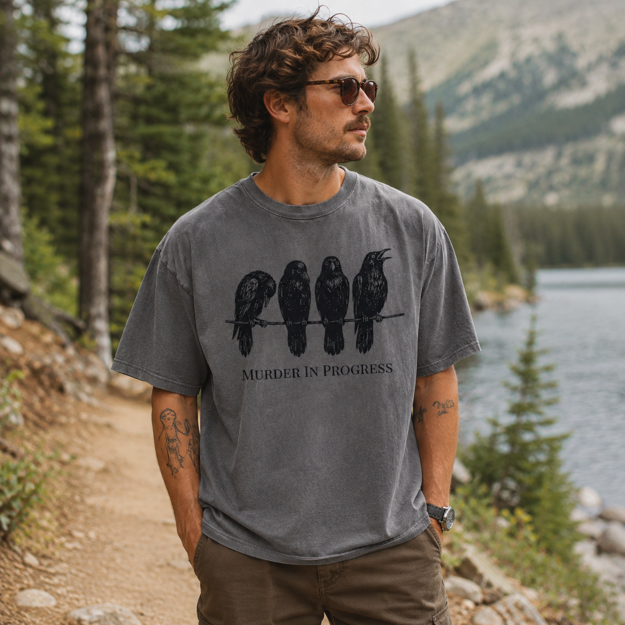 Murder in Progress Washed T-Shirt