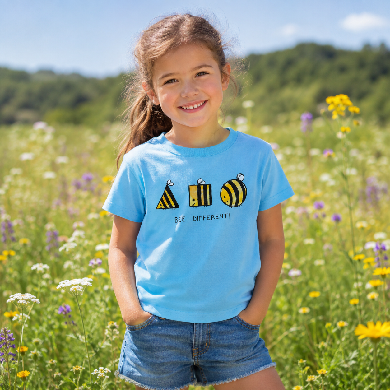 Bee Different Cute Bumblebee Kids T-Shirt