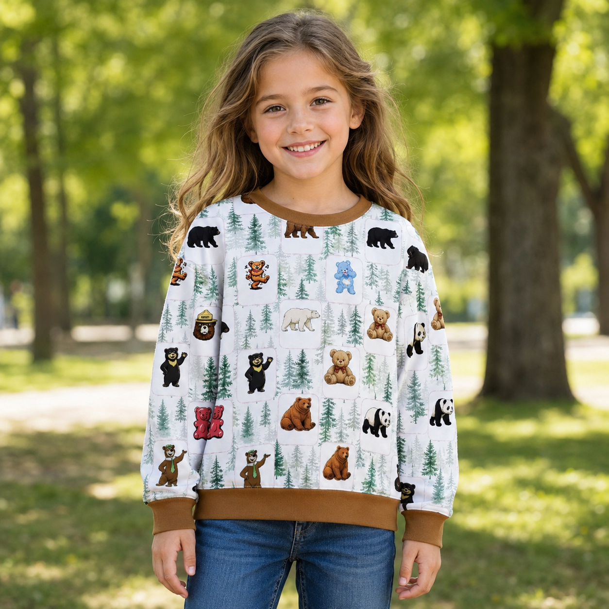 Department of Wildlife Bear Identification Kids Premium Eco Sweatshirts