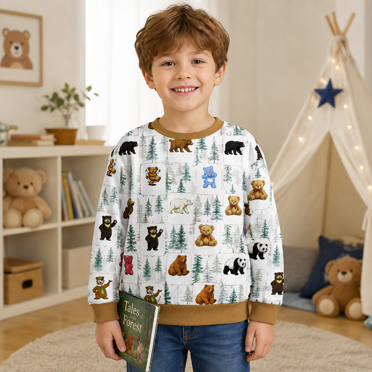 Department of Wildlife Bear Identification Kids Premium Eco Sweatshirts