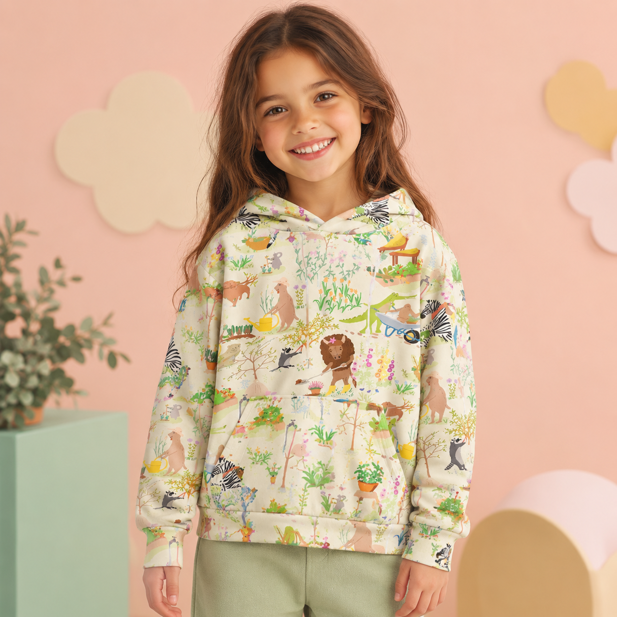 Garden Animals Kids Premium Eco Hoodie