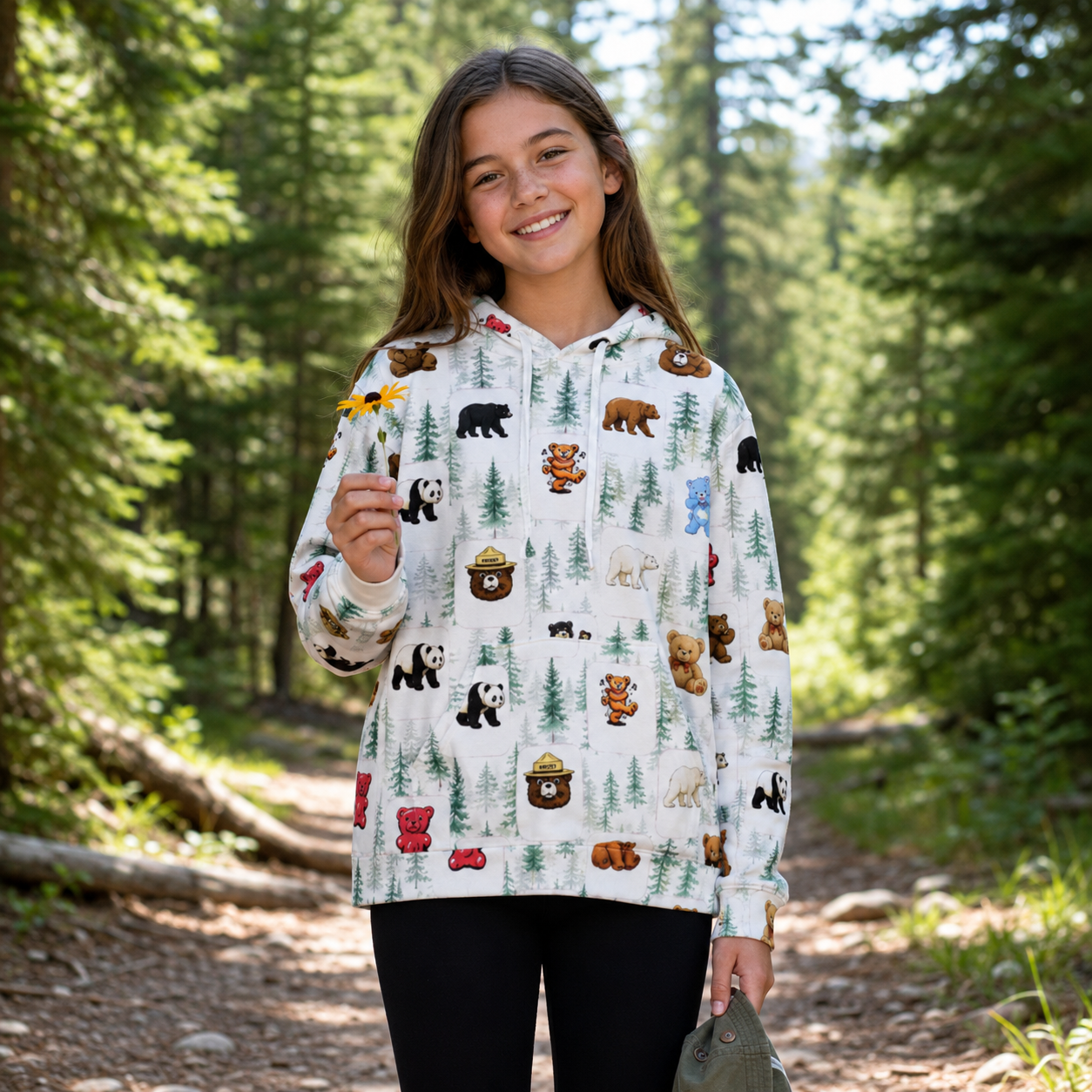 Department of Wildlife Bear Identification Kids Premium Eco Hoodie